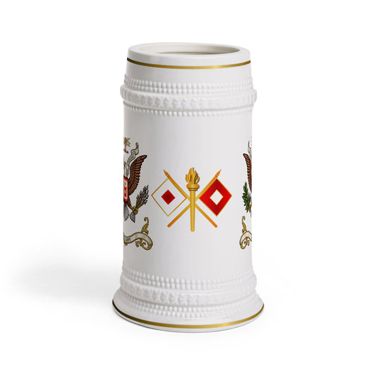 Signal Corps Coat of Arms Beer Stein Mug — Signal Corps Branch