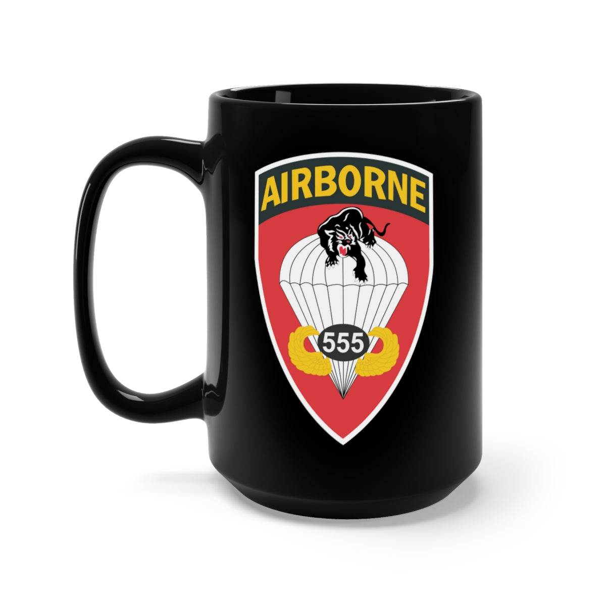 Black Mug 15oz - Army - 555th Parachute Infantry Battalion wo Txt X 300
