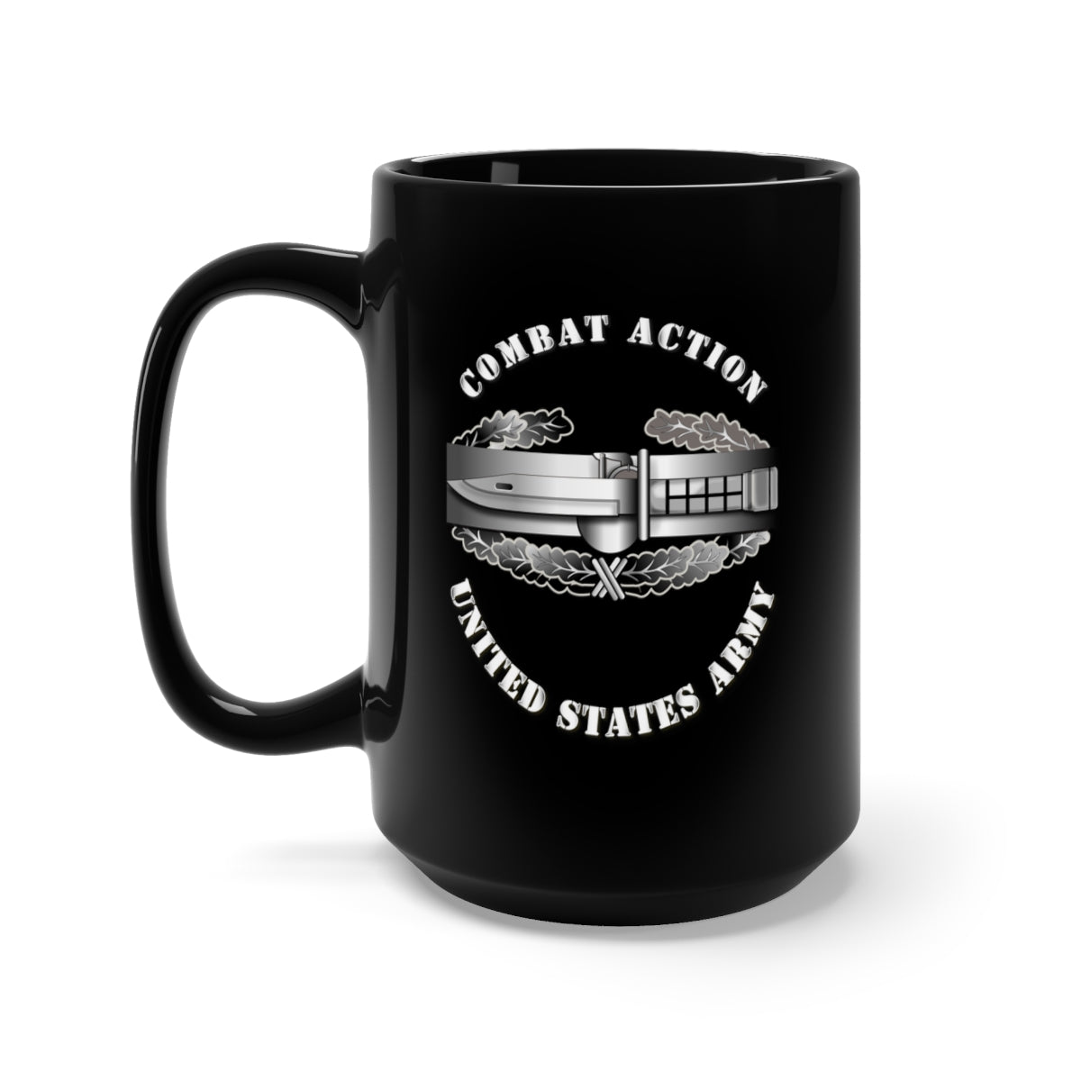 Black Mug 15oz - Army - CAB - 1st Award - Silver