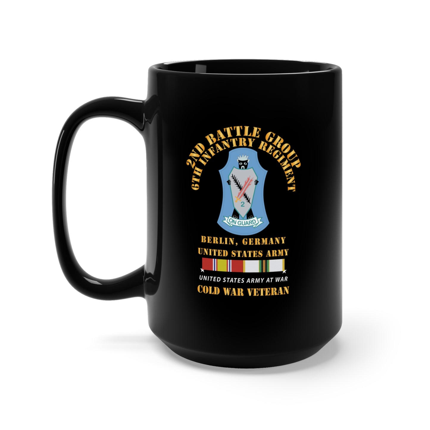 Black Mug 15oz - 2nd Battlegroup - 6th Infantry Regt - Berlin Bde, Germany - COLD SVC X 300