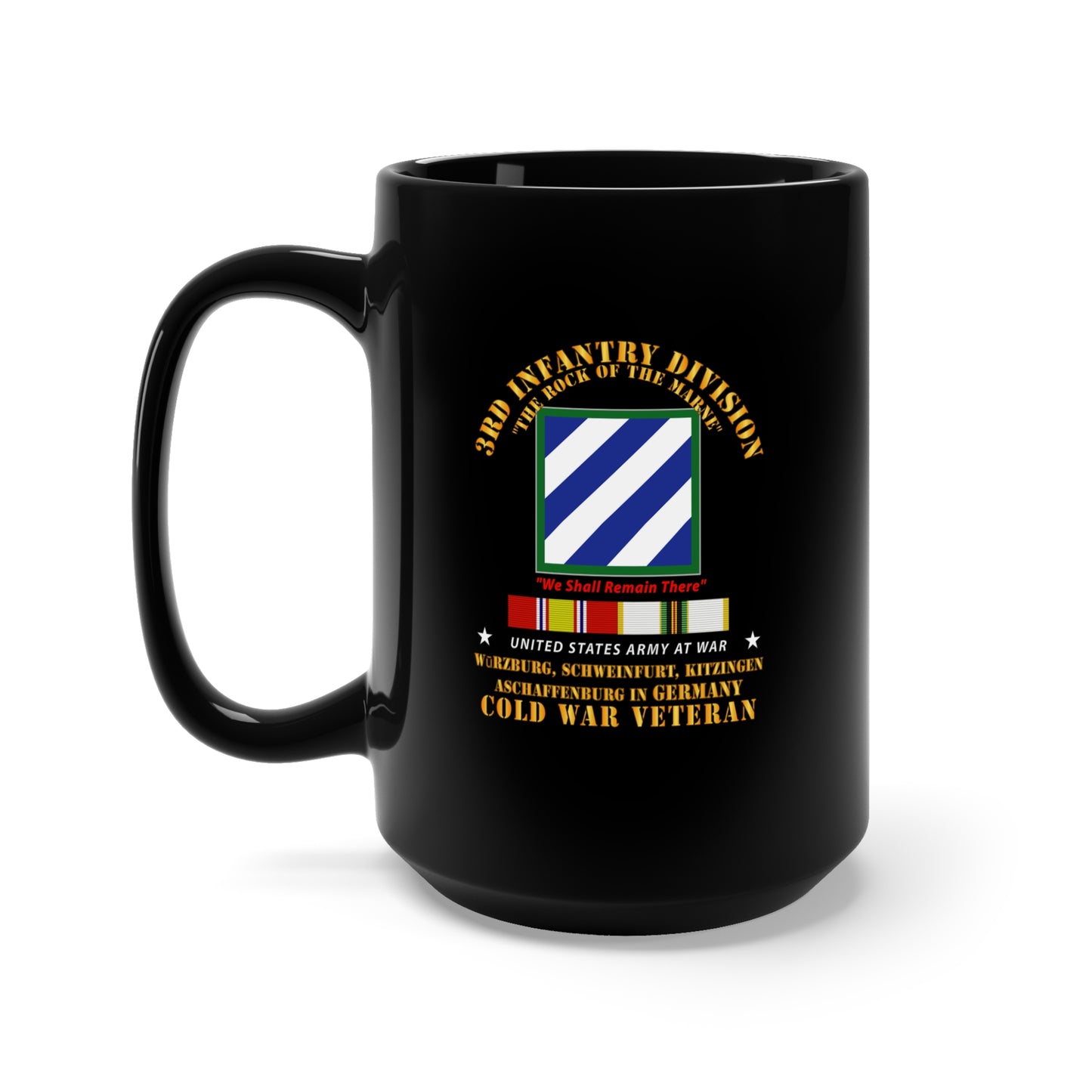 Black Mug 15oz - Army - 3rd ID - Germany w Cold War SVC