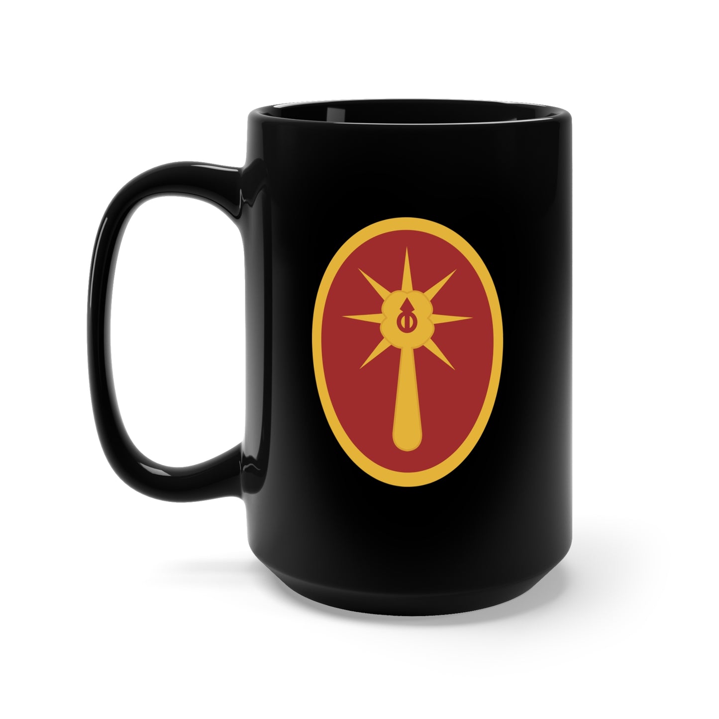 Black Mug 15oz - SSI - 108th Infantry Division - WWII - Ghost Division X 300