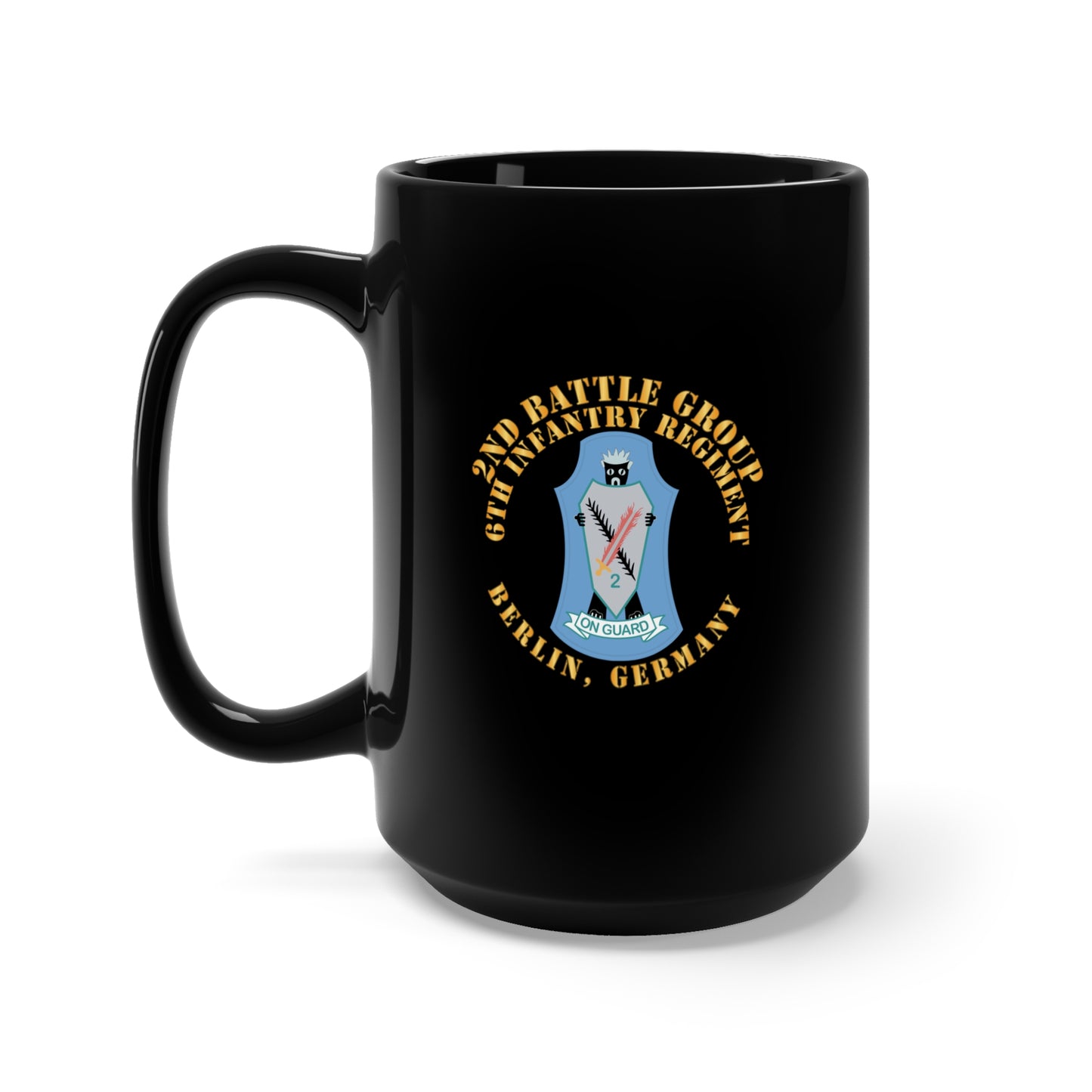 Black Mug 15oz - 2nd Battlegroup - 6th Infantry Regt - Berlin Bde, Germany