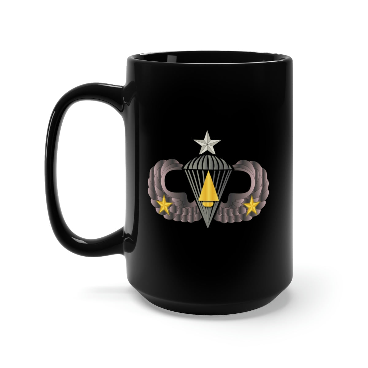 Black Mug 15oz - Army - Combat Paratrooper - Combat Vet wo Txt