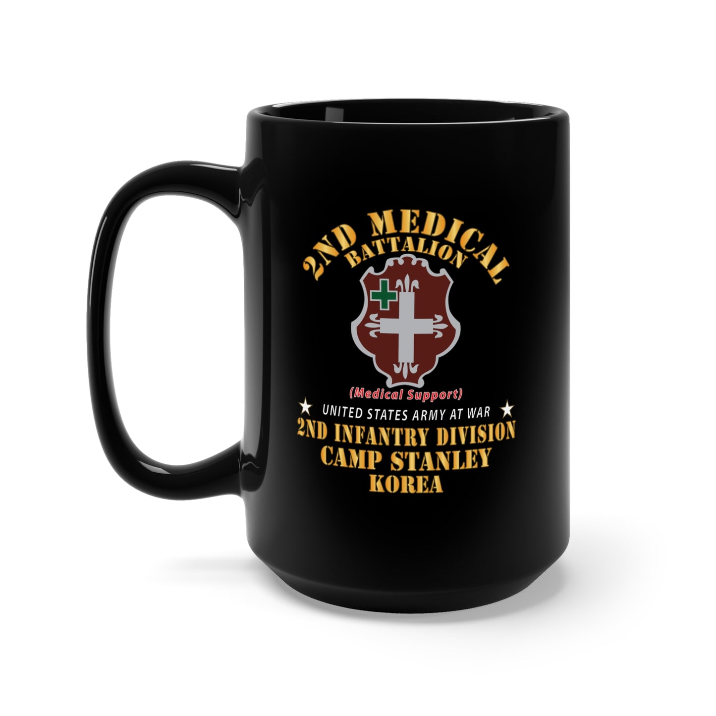 Black Mug 15oz - 2nd Medical Battalion - DUI - Camp Stanley - Korea V1 X 300
