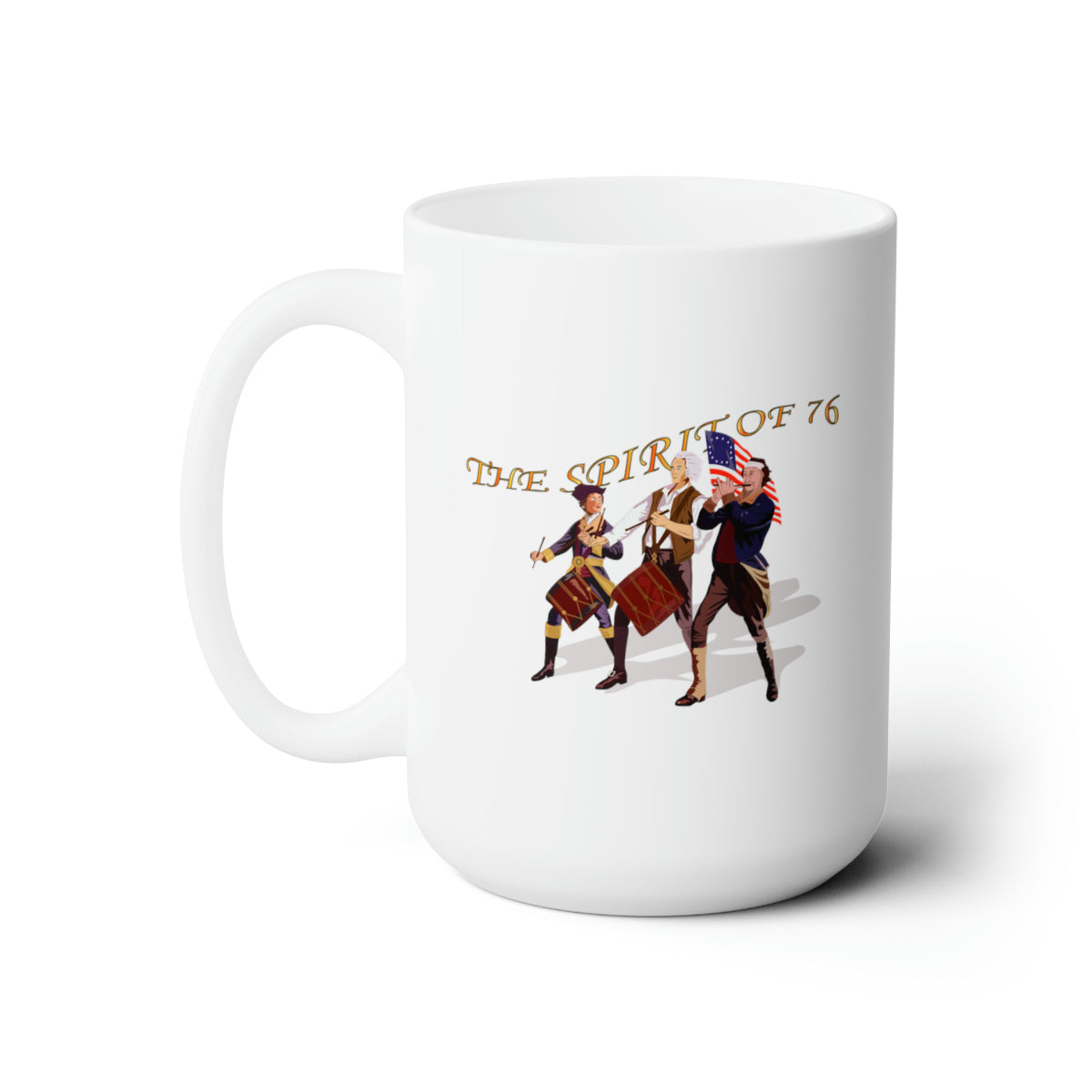 White Ceramic Mug 15oz - America - Spirit of 76