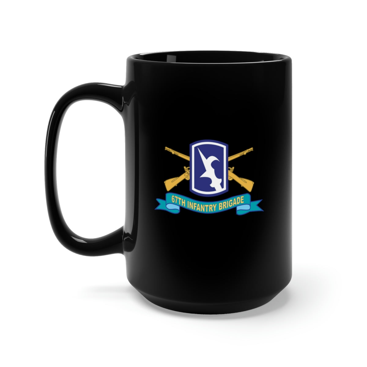 Black Mug 15oz - 67th Infantry Brigade w Br - SSI - Ribbon X 300