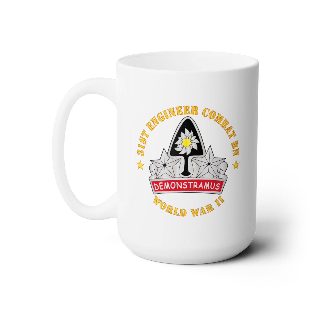 White Ceramic Mug 15oz - Army - 31st Engineer Combat Bn - World War II