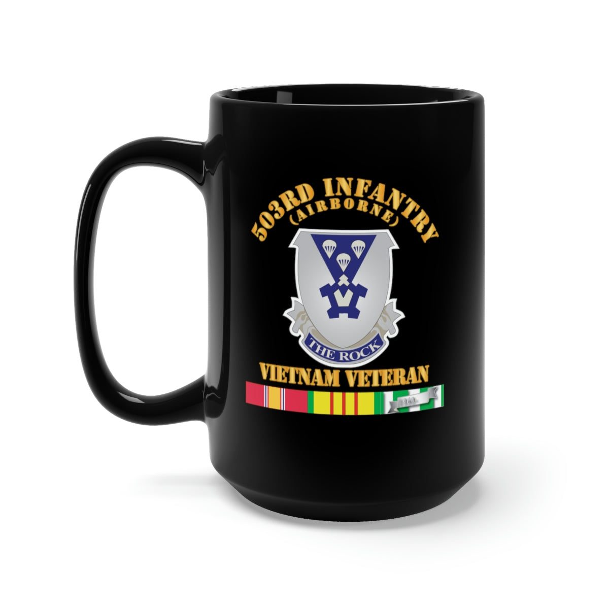Black Coffee Mug 15oz - Army - 503rd Infantry - Vietnam Veteran X 300