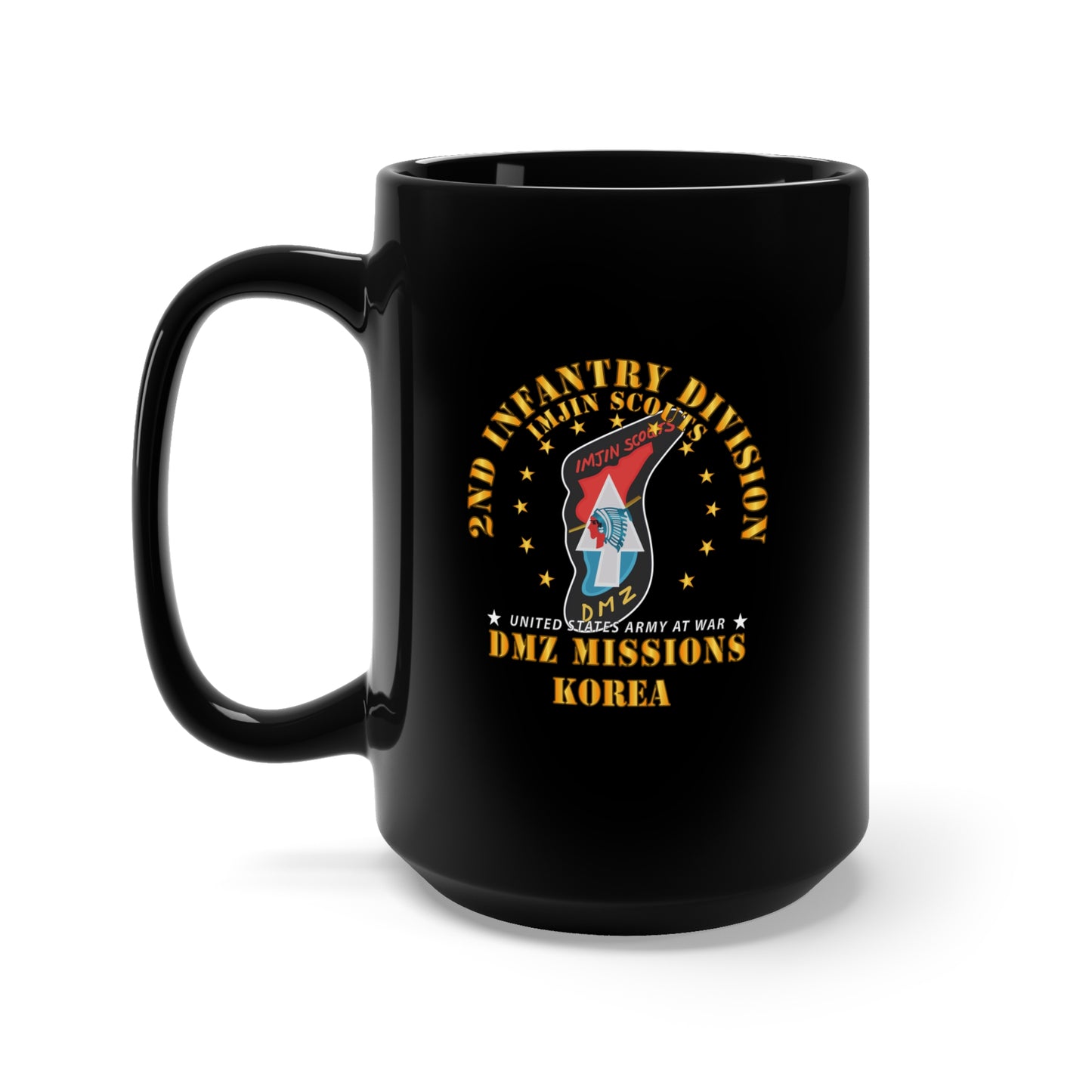 Black Mug 15oz - Army - 2nd Infantry Division - ImJin Scout -DMZ Missions