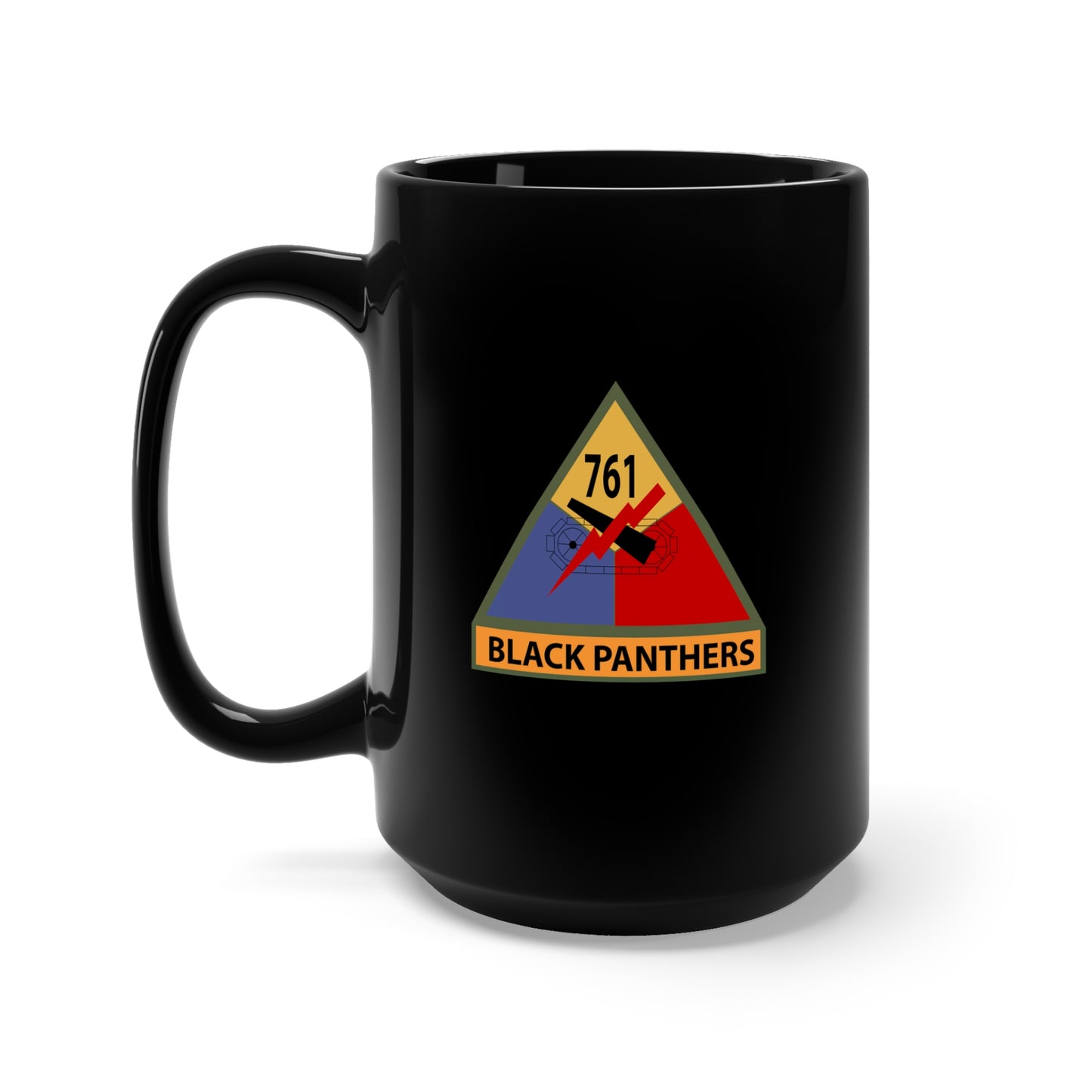 Black Mug 15oz - SSI - 761st Tank Batalion w Name Tape X 300