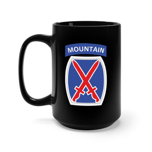 Black Mug 15oz - DUI - 10th Infantry Division X 300