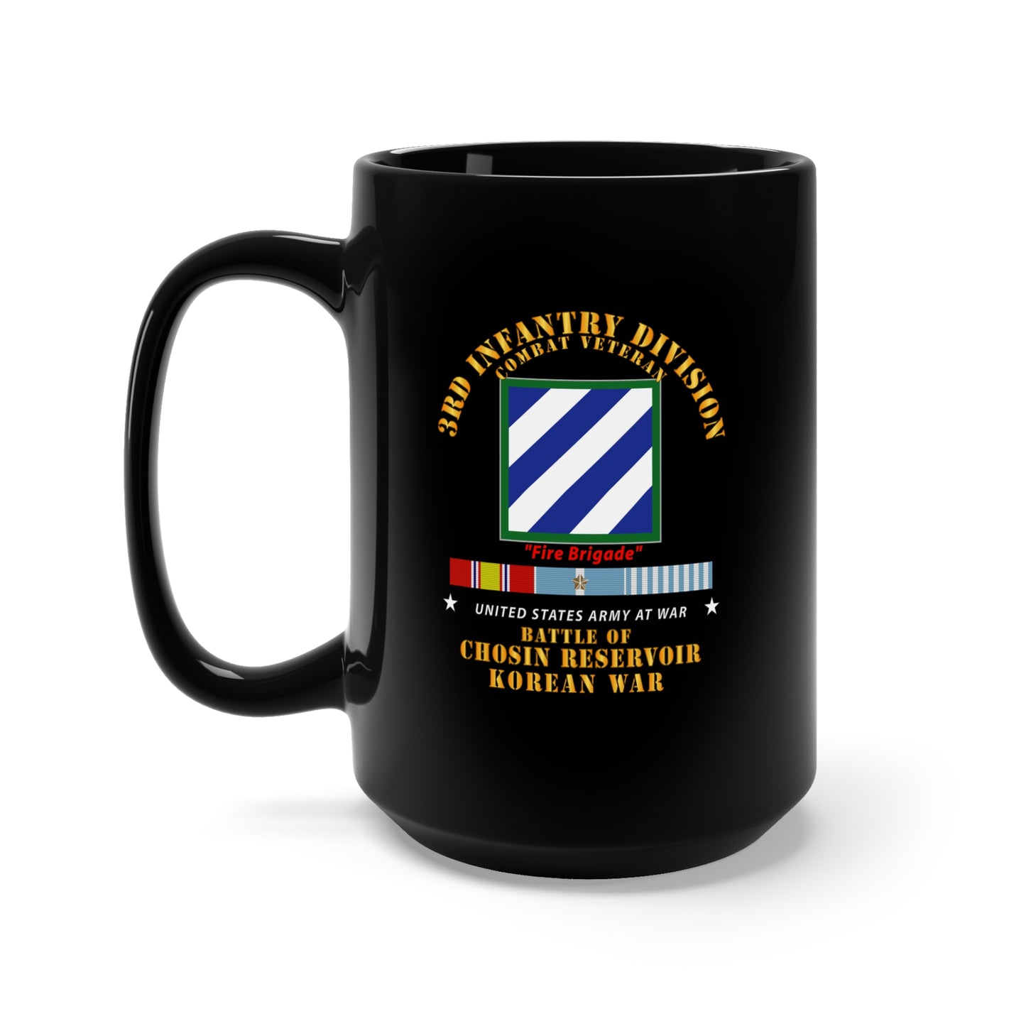 Black Mug 15oz - Army - 3rd ID - Battle Chosin Reservoir w KOREA War SVC