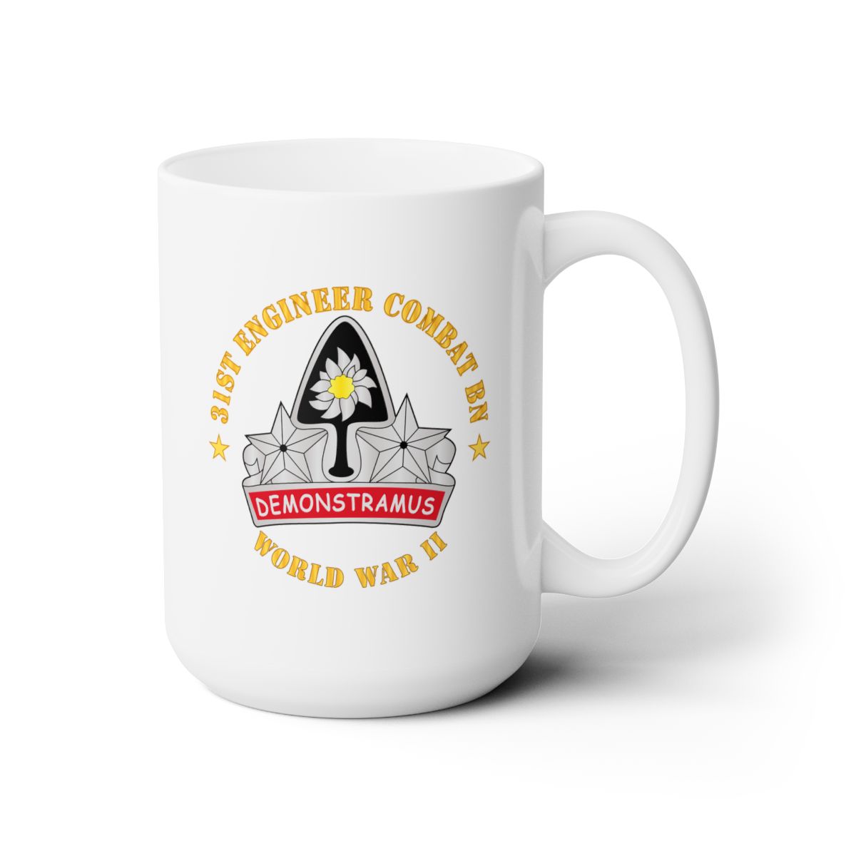 White Ceramic Mug 15oz - Army - 31st Engineer Combat Bn - World War II