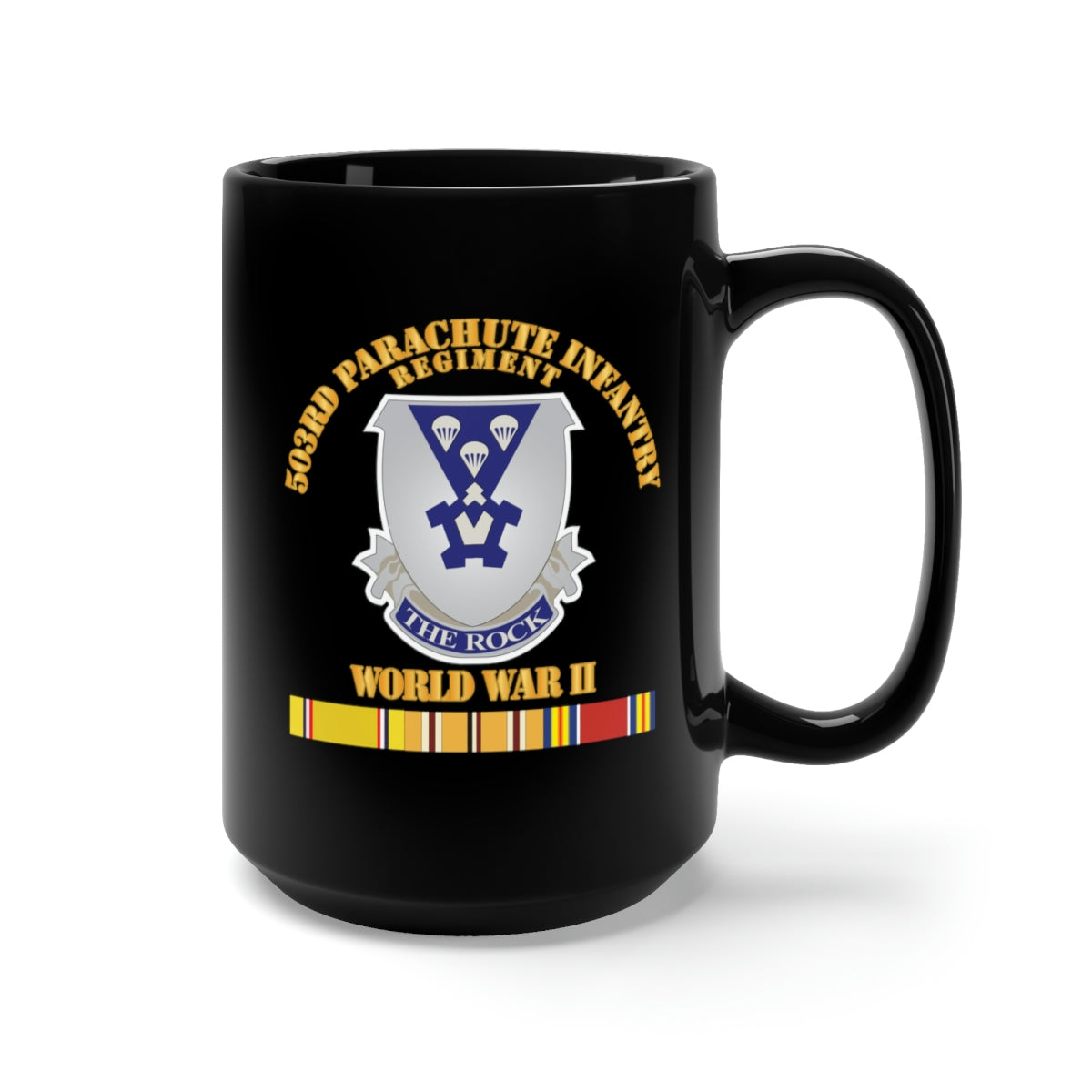 Black Mug 15oz - Army - 503rd Parachute Infantry Regiment - WWII X 300