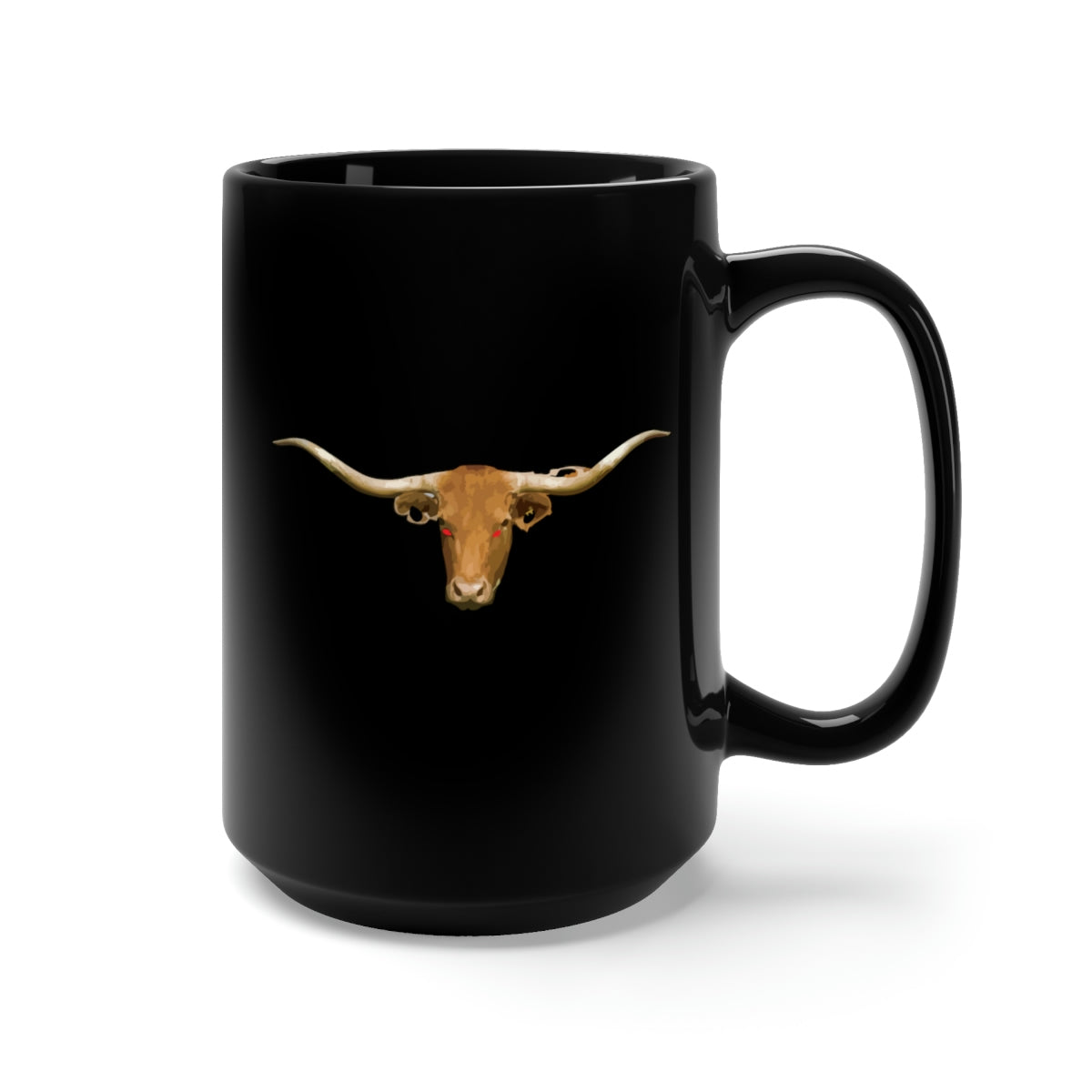 Black Mug 15oz - Texas - Texas Longhorn wo Txt X 300