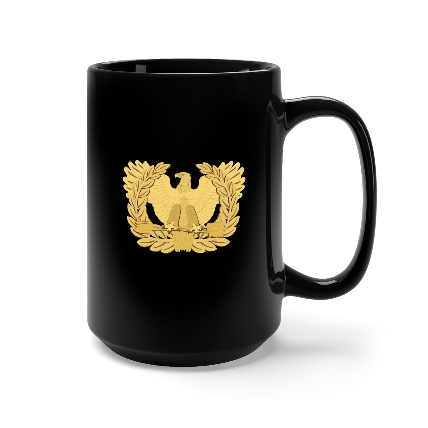 Black Mug 15oz - Army - Emblem - Warrant Officer Insignia wo Txt X 300