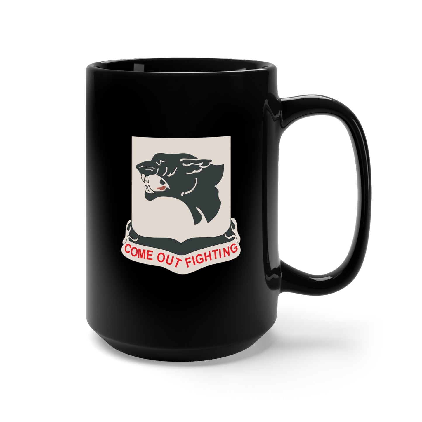 Black Mug 15oz - Army - 761st Tank Battalion - Black Panthers wo Txt
