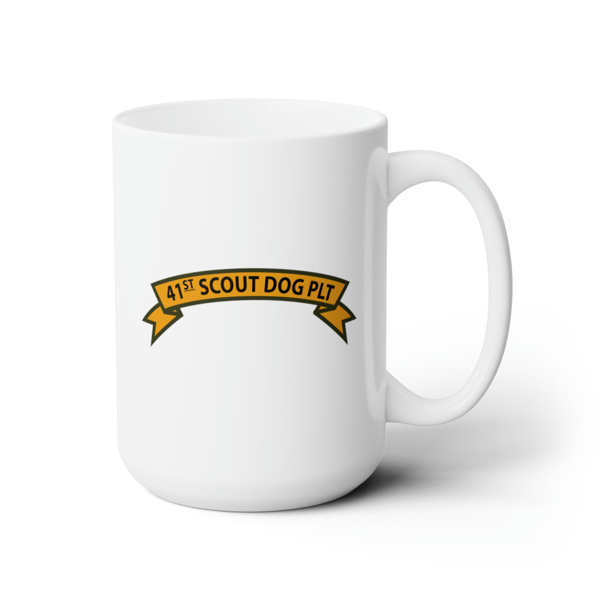 White Ceramic Mug 15oz - Army - 41st Scout Dog Platoon wo Txt