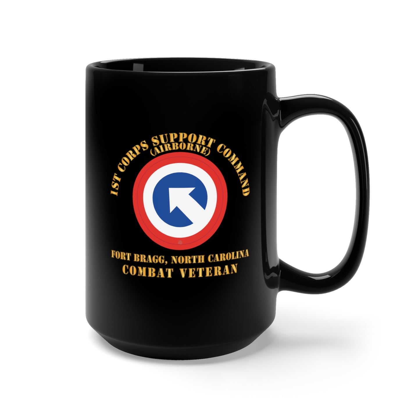 Black Mug 15oz - Army - 1st Corps Support Command (COSCOM) - FBNC - Combat Veteran X 300