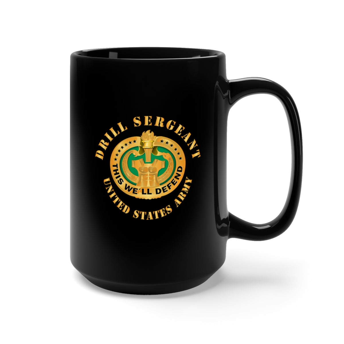 Black Mug 15oz - Army - Drill Sergeant X 300