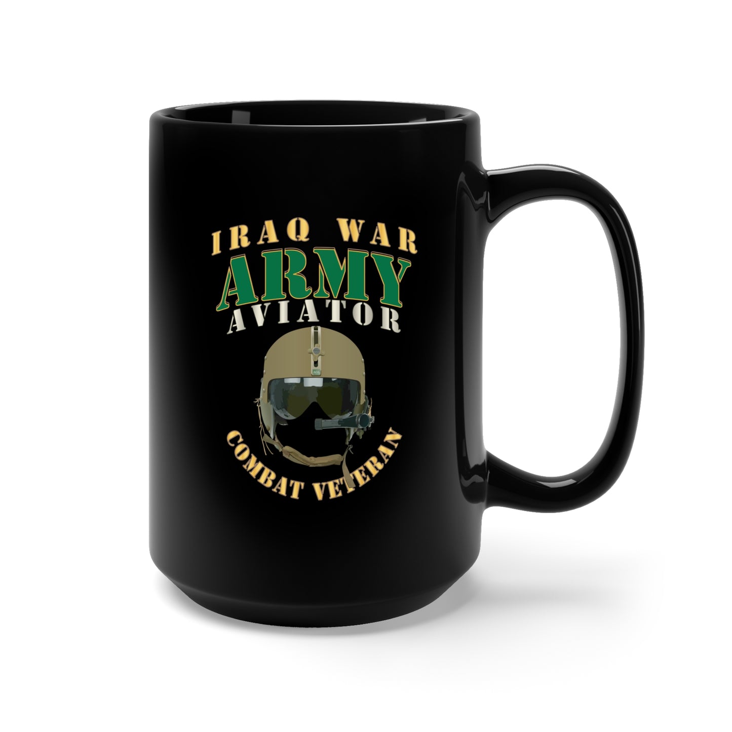 Black Mug 15oz - Army - ARMY - Aviator - Iraq War - Combat Vet X 300