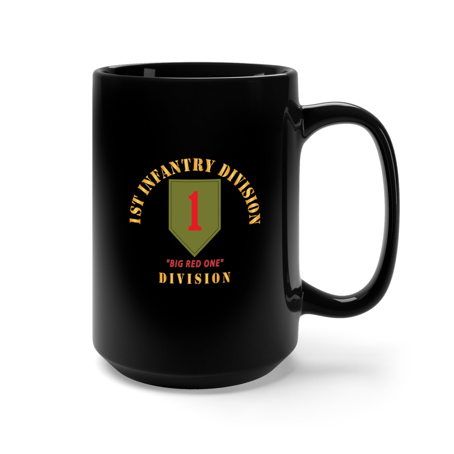 Black Mug 15oz - SSI - 1st Infantry Division - Big Red One X 300