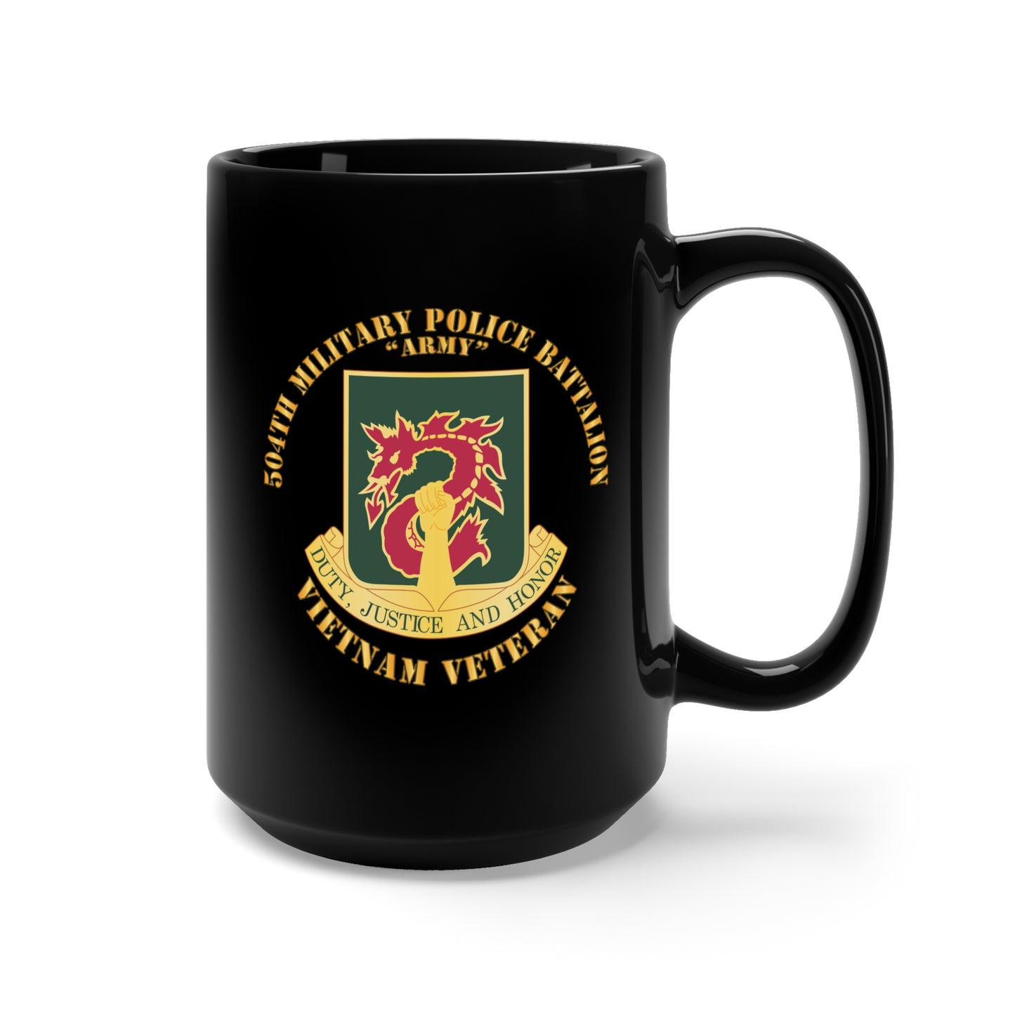 Black Mug 15oz - DUI - 504th Military Police Battalion wo SVC Ribbon X 300