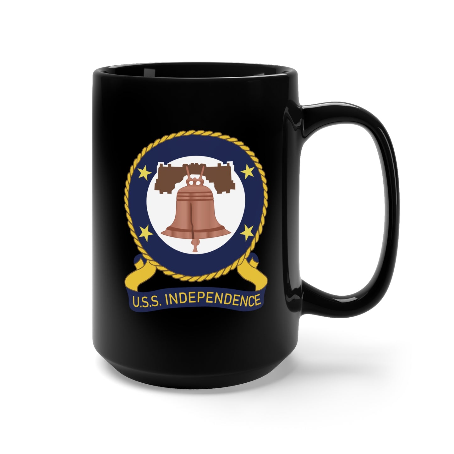 Black Mug 15oz - USS Independence (CVCVA-62) wo Txt X 300