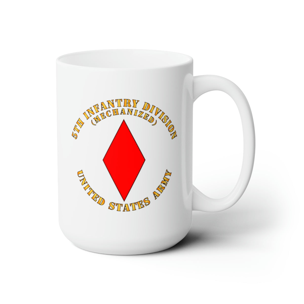 White Ceramic Mug 15oz - Army - 5th Infantry Division - US Army