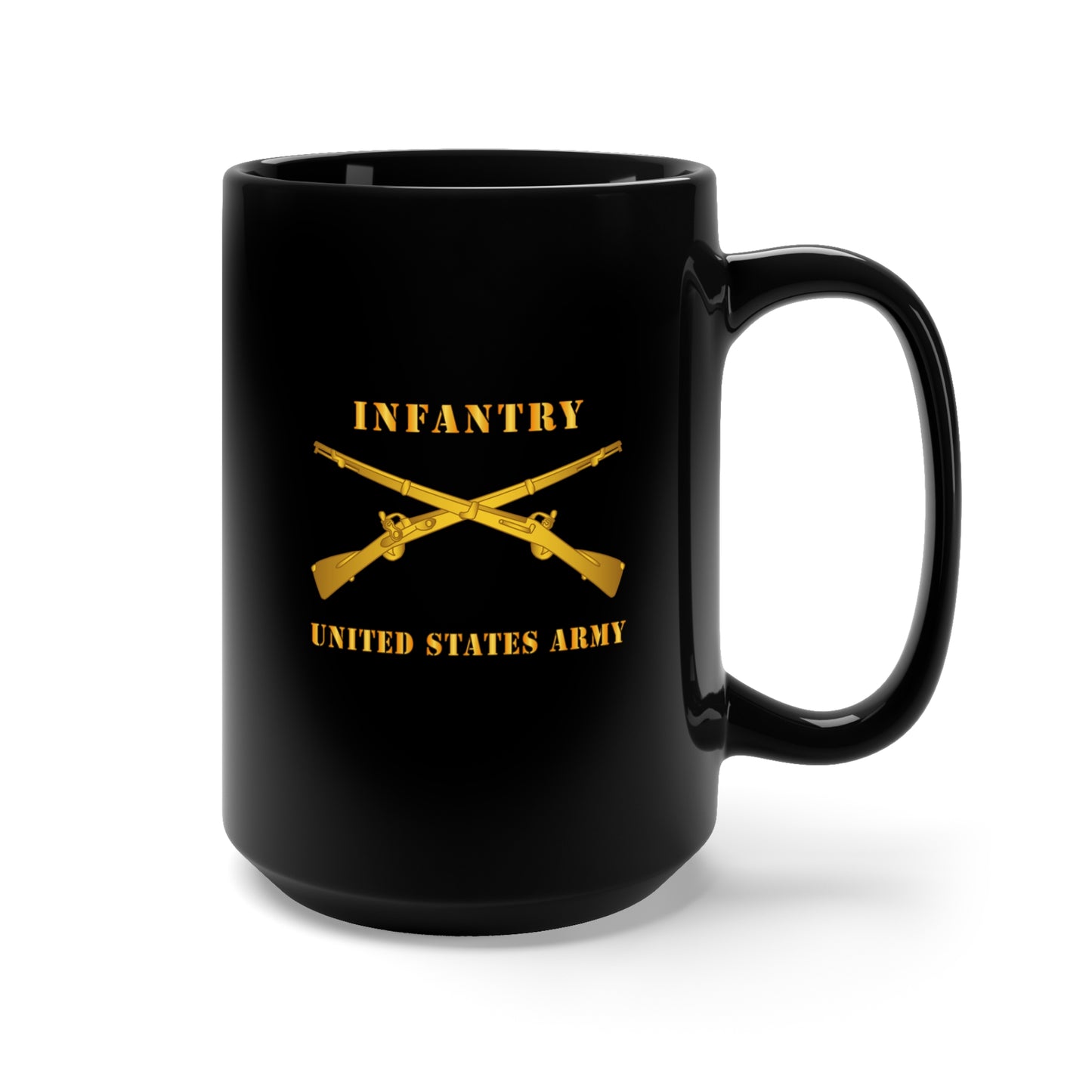 Black Mug 15oz - Army - Infantry - Branch - US Army X 300