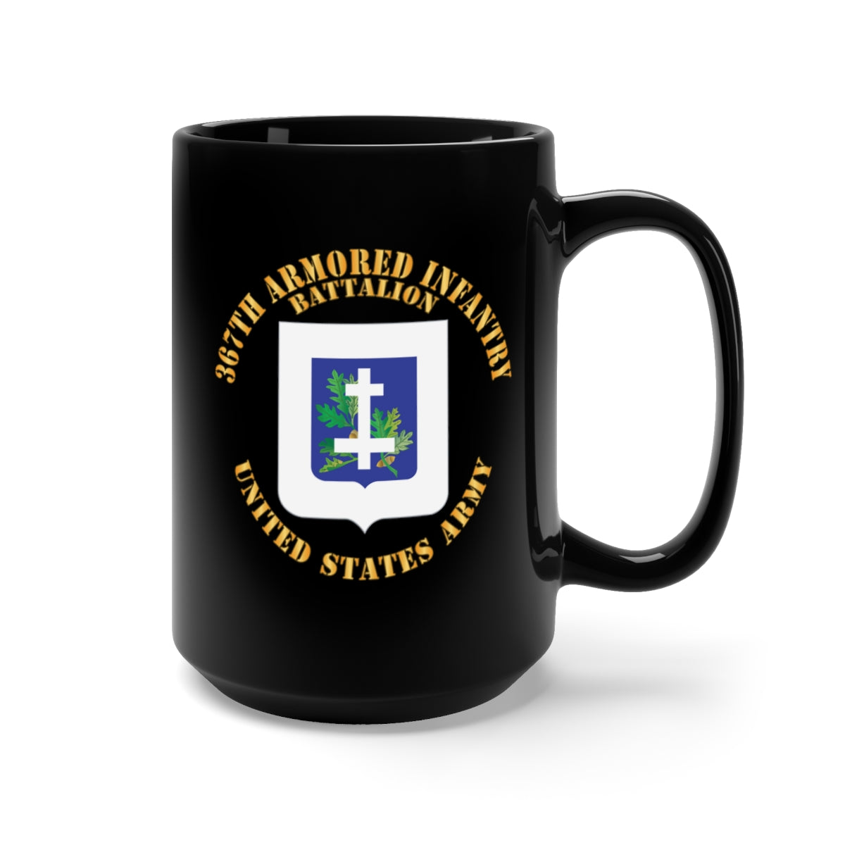 Black Mug 15oz - 367th Armored Infantry Battalion - DUI X 300