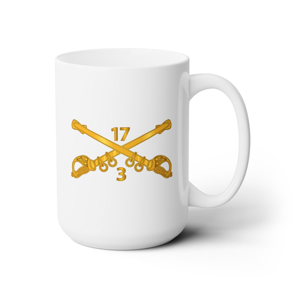 White Ceramic Mug 15oz - Army - 3rd Squadron 17th Cavalry Regiment Branch wo Txt