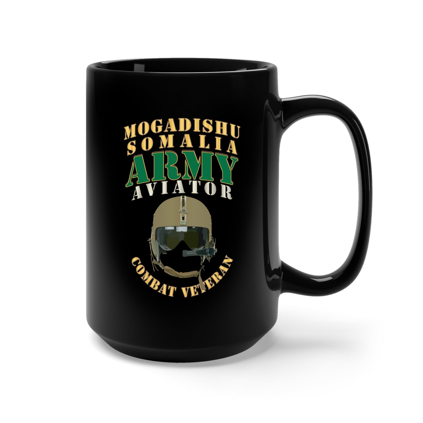 Black Mug 15oz - Army - ARMY - Aviator - Mogadishu, Somalia- Combat Vet X 300