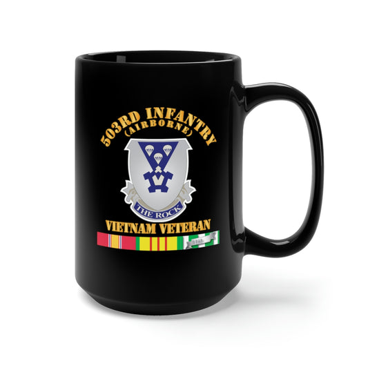Black Coffee Mug 15oz - Army - 503rd Infantry - Vietnam Veteran X 300