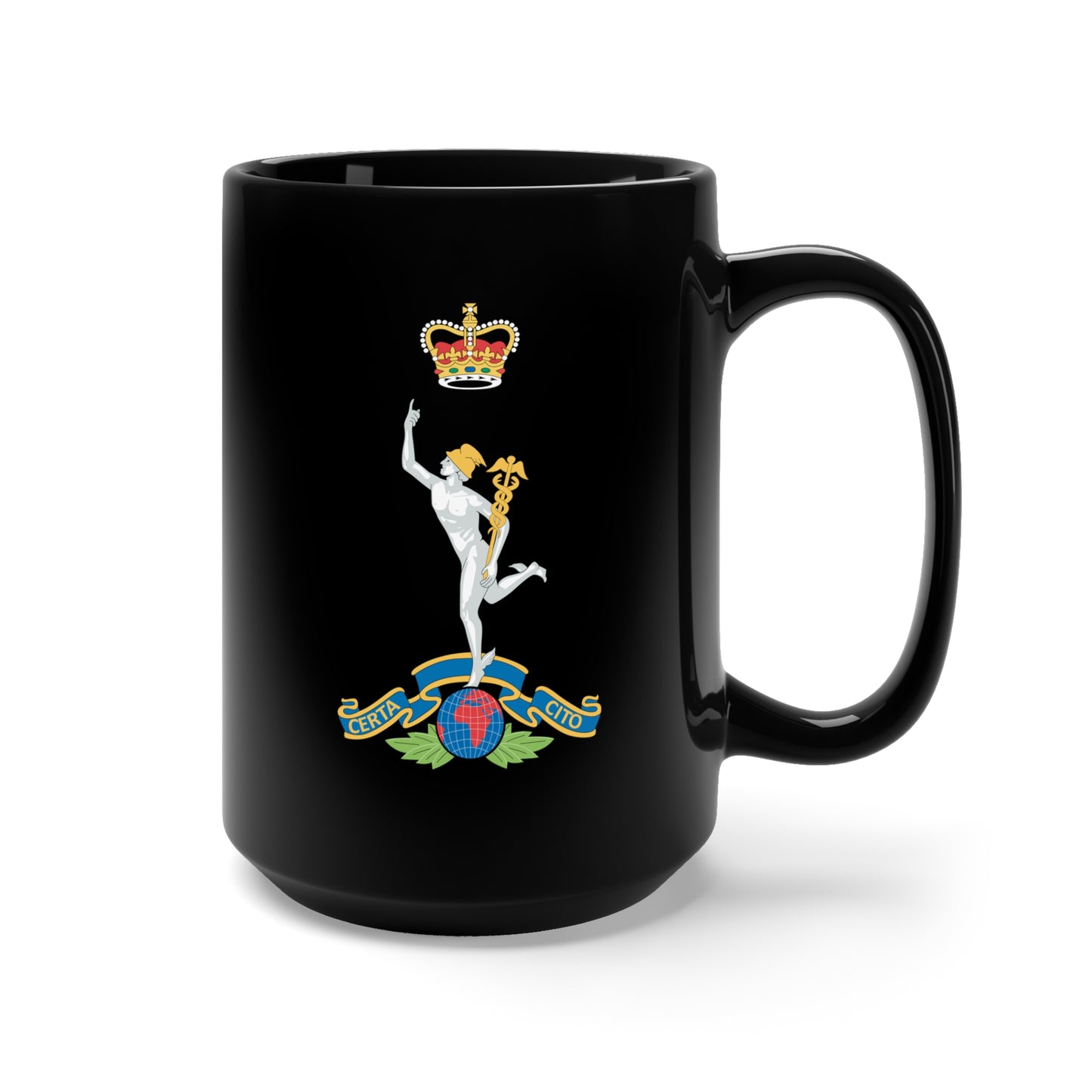 Black Mug 15oz - UK - Royal Corps of Signals - Army of UK wo Txt X 300