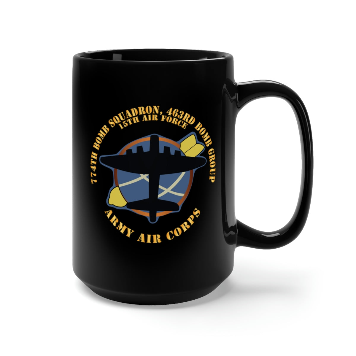 Black Mug 15oz - 774th Bomb Squadron, 463rd Bomb Group - 15th AF V2 X 300