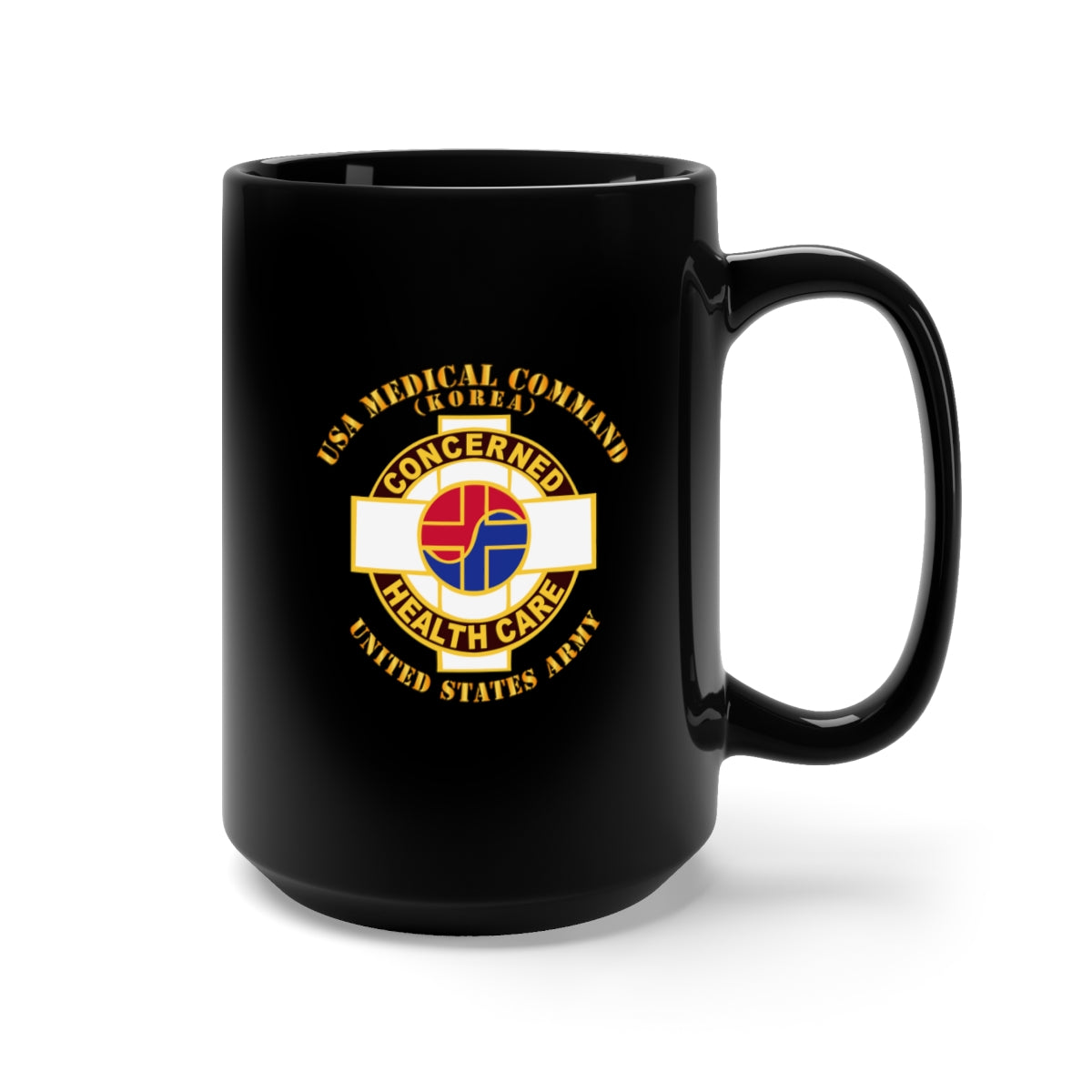 Black Mug 15oz - Army - USA Medical Command - Korea - US Army