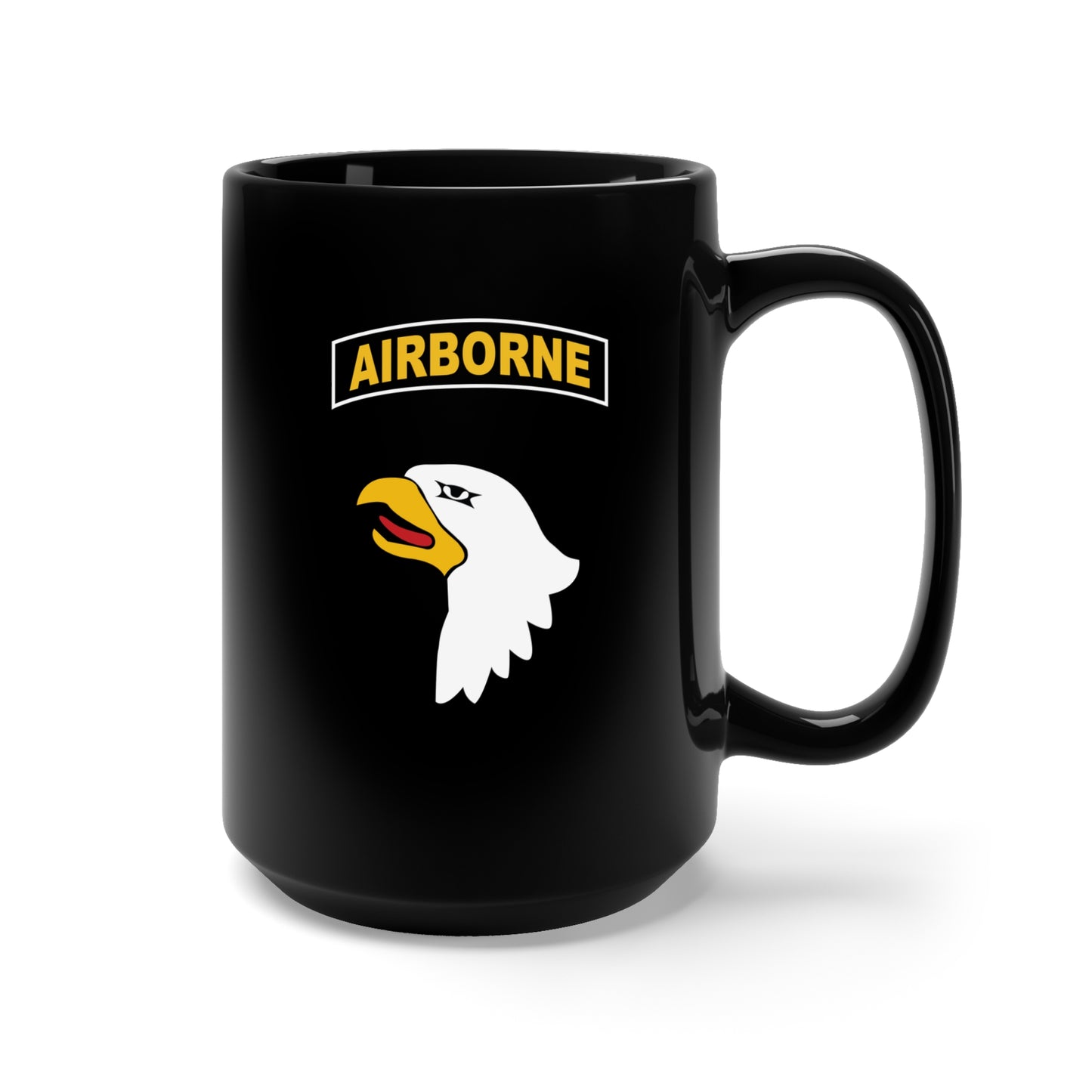 Black Mug 15oz - SSI - 101st Airborne Division X 300