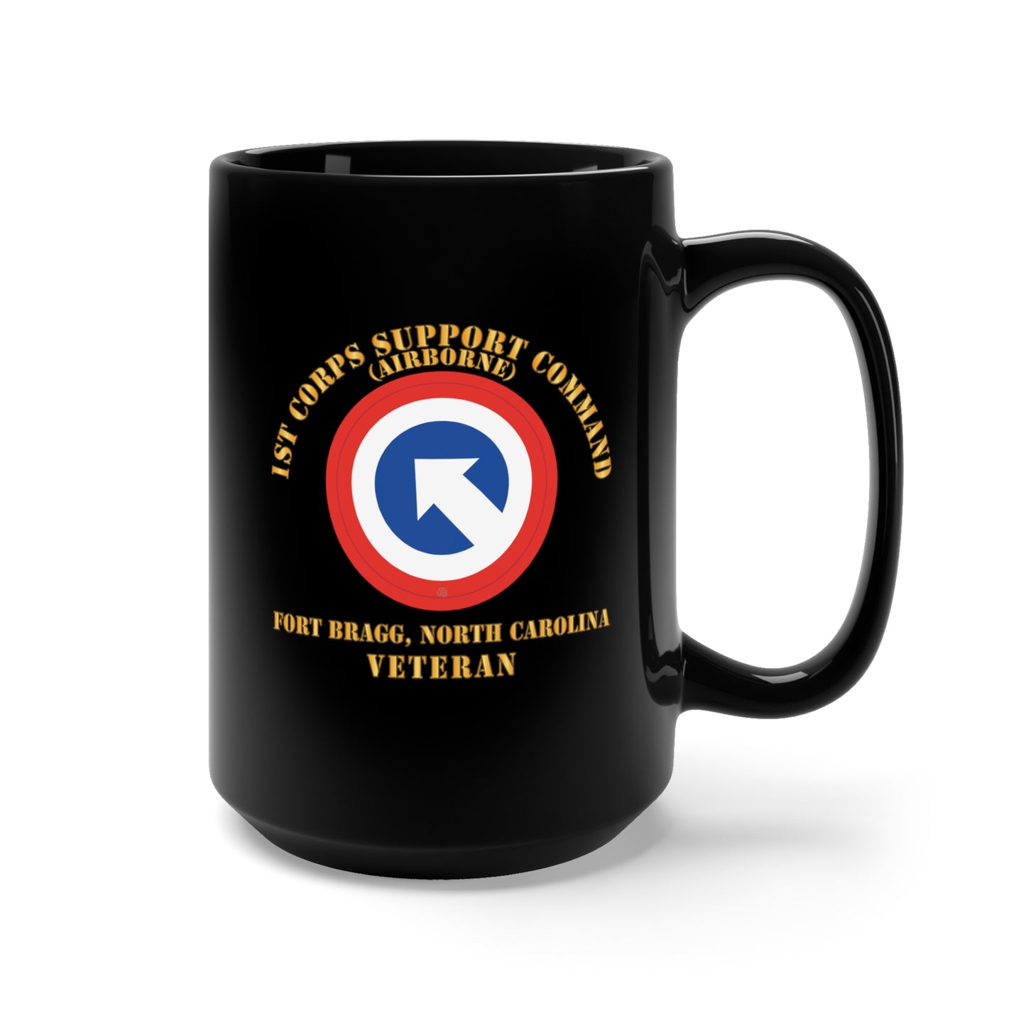 Black Mug 15oz - Army - 1st Corps Support Command (COSCOM) - FBNC - Veteran X 300