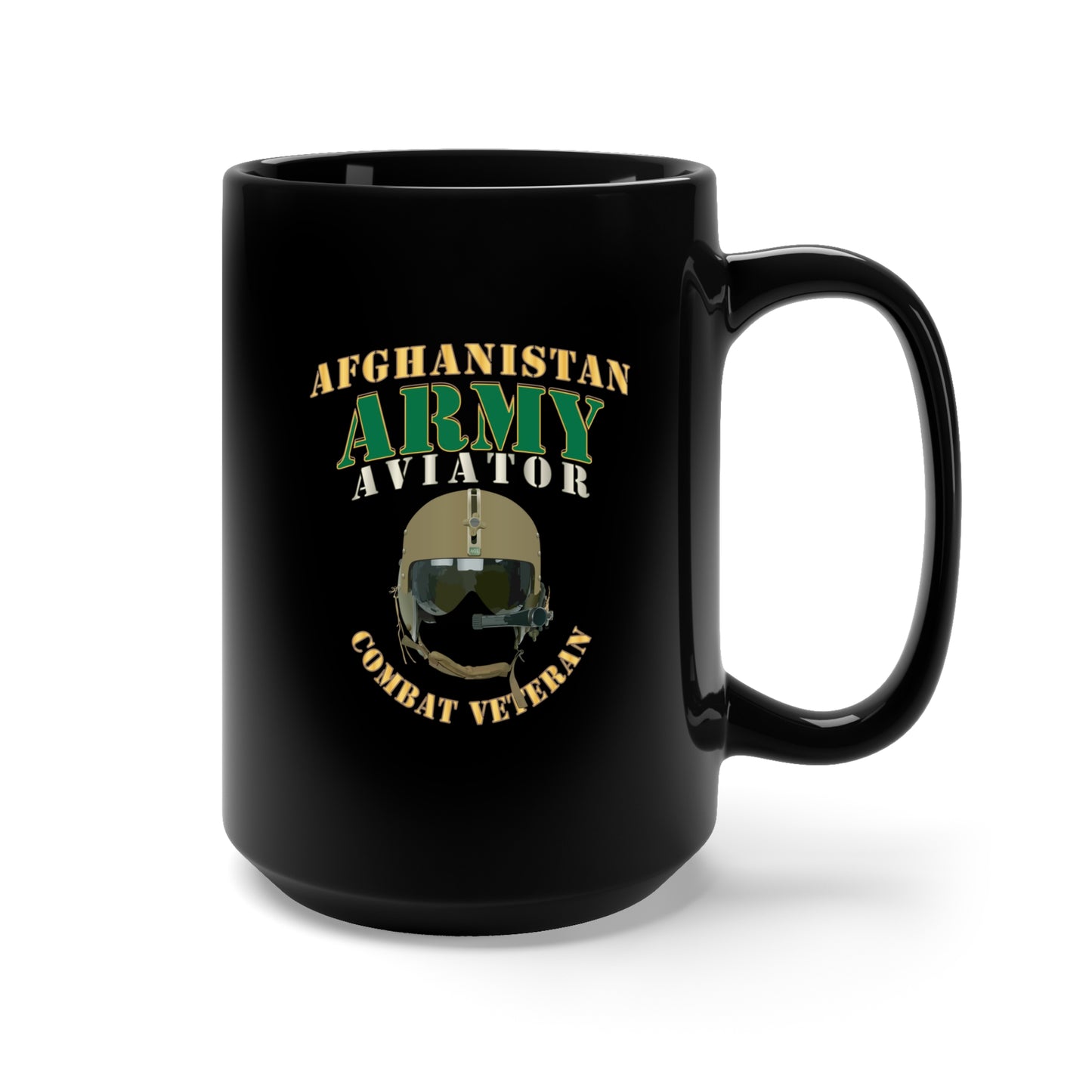 Black Mug 15oz - Army - ARMY - Aviator - Afghanistan War - Combat Vet X 300