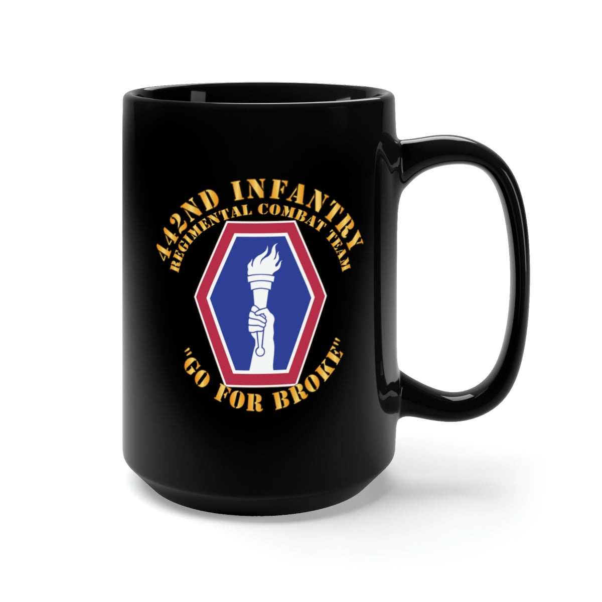 Black Mug 15oz - Army - 442nd Infantry Regimental Combat Team X 300