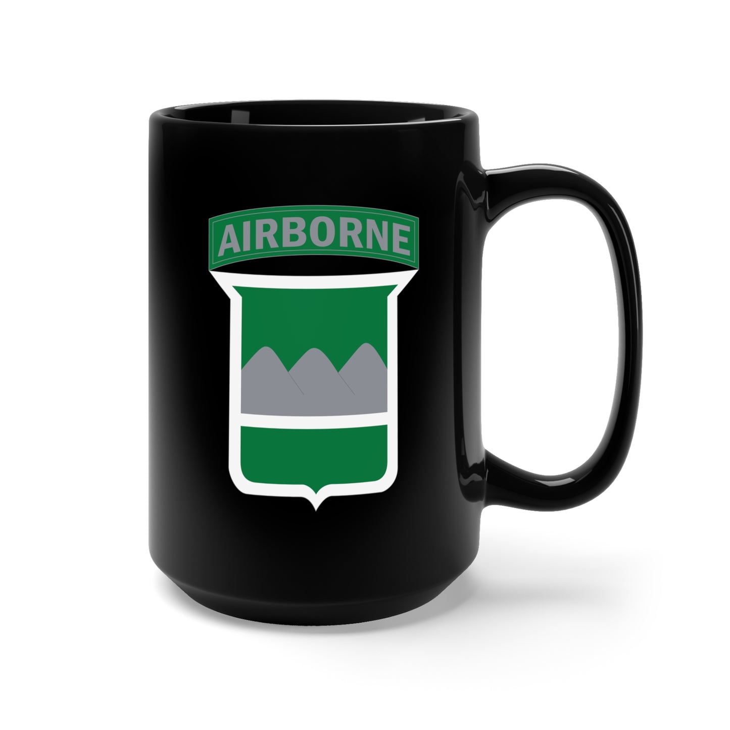 Black Mug 15oz - SSI - 80th Infantry Division w Airborne Tab X 300