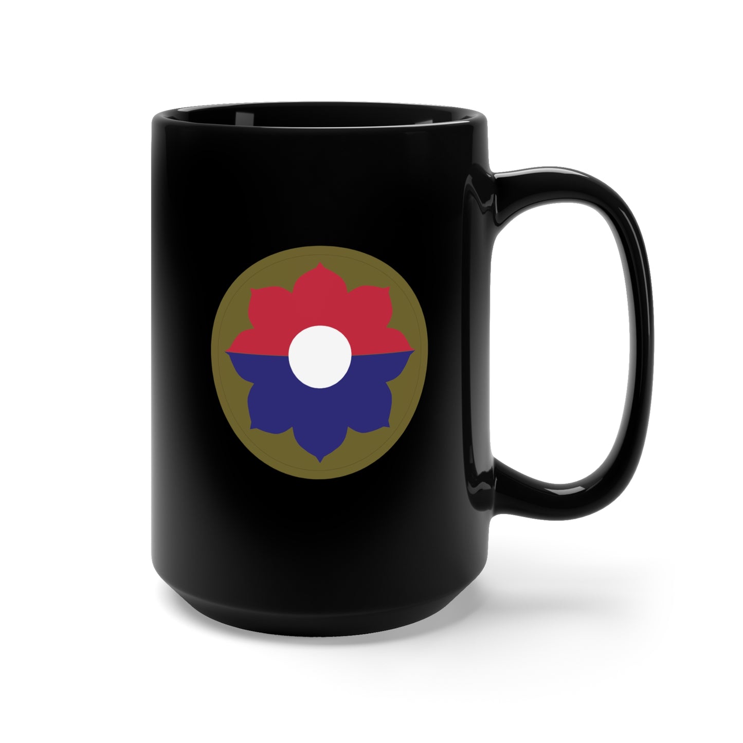 Black Mug 15oz - SSI - 9th Infantry Division wo Txt X 300