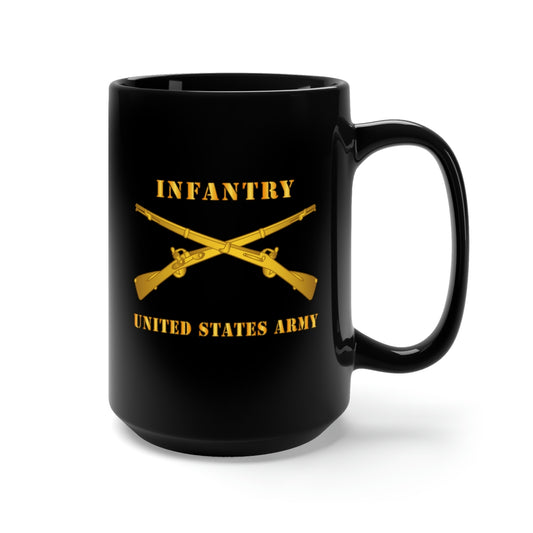 Black Coffee Mug 15oz - Army - Infantry - Branch - US Army X 300
