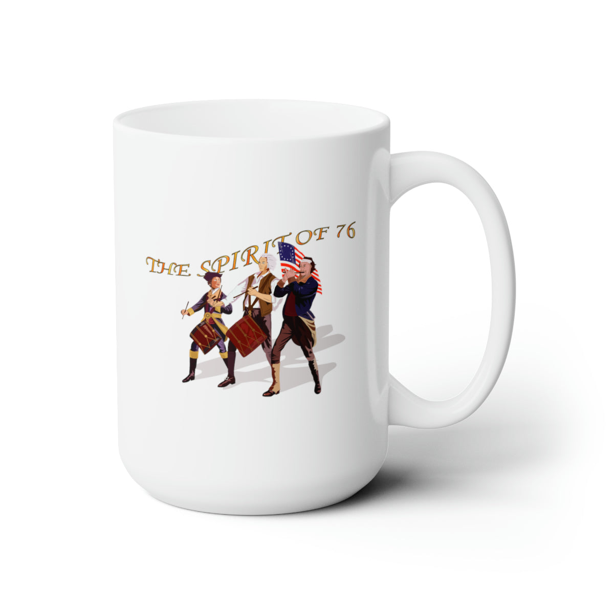 White Ceramic Mug 15oz - America - Spirit of 76