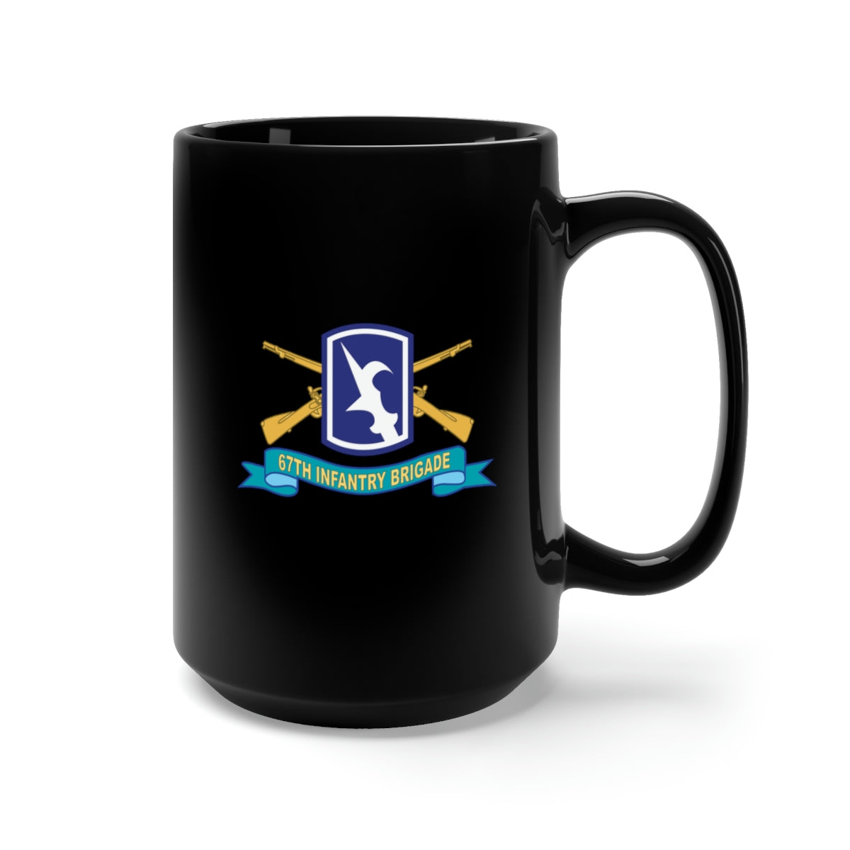 Black Mug 15oz - 67th Infantry Brigade w Br - SSI - Ribbon X 300