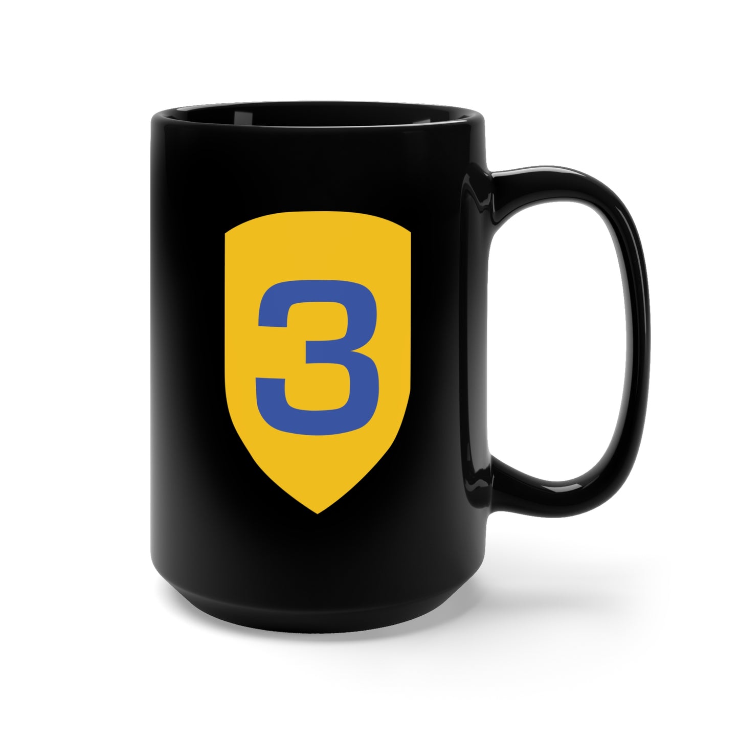 Black Mug 15oz - SSI - 3rd Cavalry Division X 300