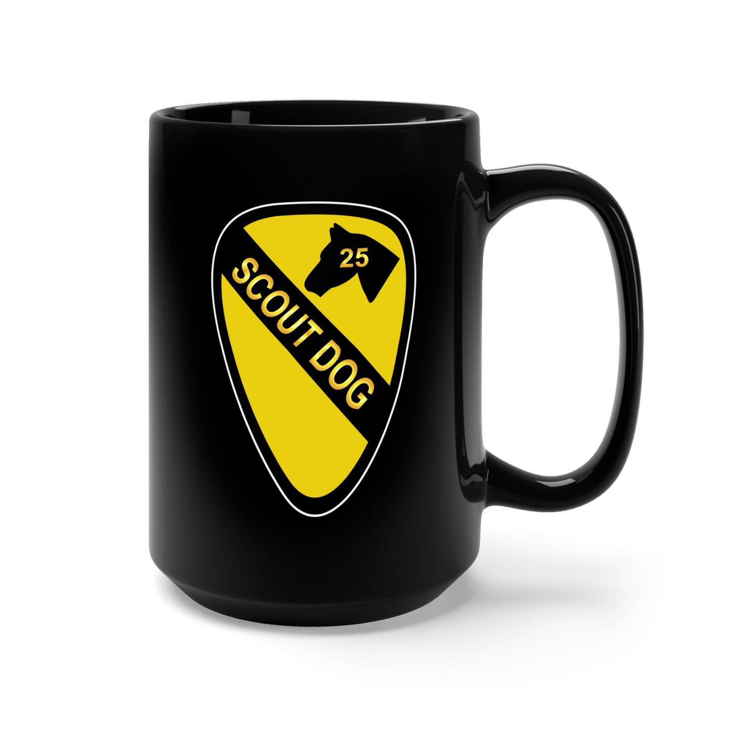 Black Mug 15oz - Army - 25th Scout Dog Platoon 1st Cav wo Txt