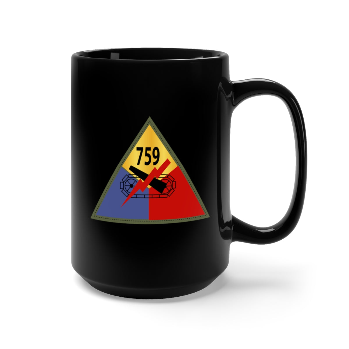 Black Mug 15oz - Army - 759th Tank Battalion SSI